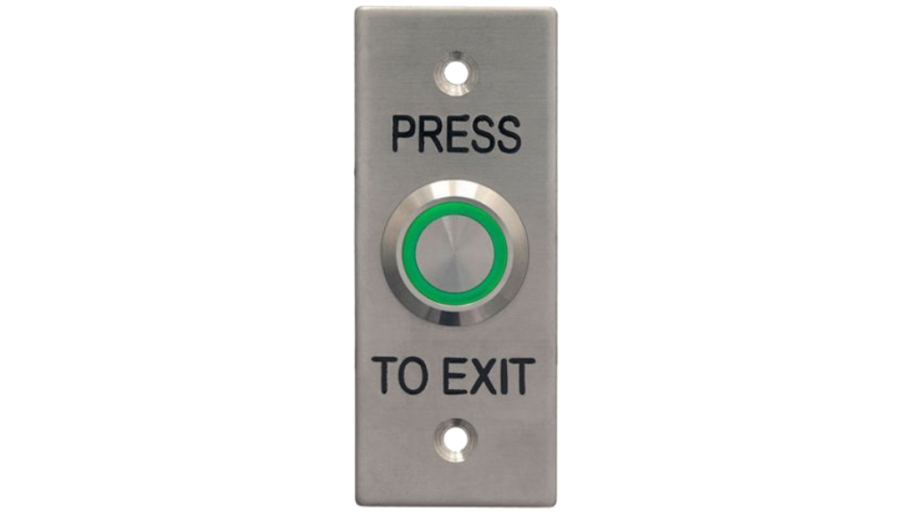 A remote access push-button exit switch.